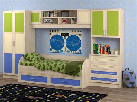 Купить недорогую мебель в детскую для мальчика Белоснежка-5 от ...