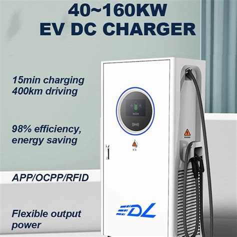 Floor Mounted Ev Charger Pile Dual Cable Ocpp Dc Fast Ev Charging