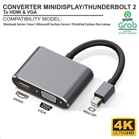 Promo Adaptor Converter Mini Display Thunderbolt To VGA HDMI Macbock ...