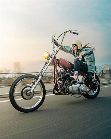 great photo of @nitako220⁠ on her panhead in Japan ⚡️🔥⁠ ⁠ 📸 @neutral ...