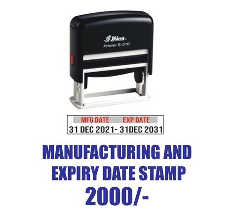 Manufacturing & Expiry Date Stamp - Stamps Graphics | Rubber Stamps In ...