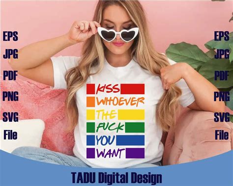 Kiss Whoever The Fuck You Want Svg LGBT Pride Svg Gay Svg Lesbian Svg Trendy Lgbt Svg Files Svg