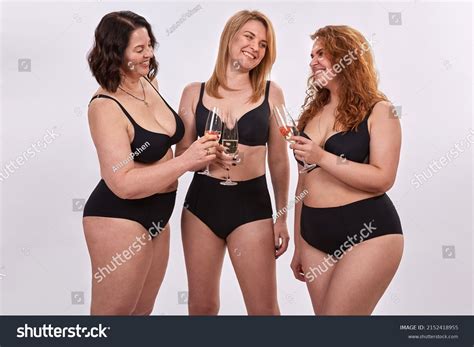 Curvy Models Black Lingerie Stock Photo 2152418955 Shutterstock