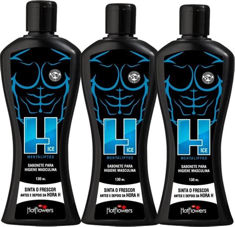 KIT Sabonetes Lìquidos íntimo Masculino H Ice ml Hot Flowers