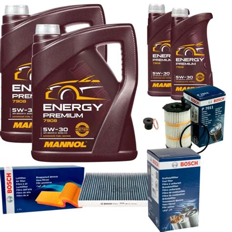 BOSCH INSPECTION SET 12 L Mannol Energy Premium 5W 30 Pour Audi A4