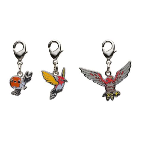 Pokemon Center 2024 Metal Charm 661 662 663 Fletchling Fletchinder