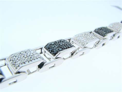 new_york_jewels: MENS FULL BLACK WHITE DIAMOND BRACELET BANGLE 2.65 CT