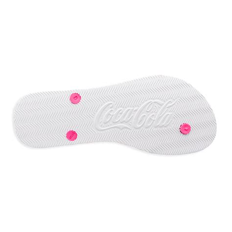 Sportime Chinelo Coca Cola Daytona Feminino Branco Pink Neon