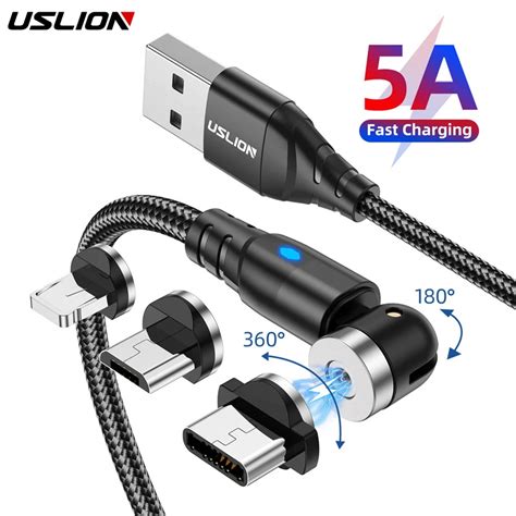 USLION Cable USB Magn Tico LED 540 Cable De Carga R Pida Tipo C