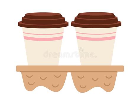 Hot Coffees In Paper Cup Stock Vector Illustration Of Liquid