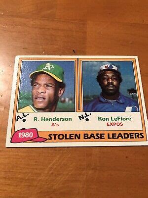 Topps Rickey Henderson Ron Leflore Athletics Expos