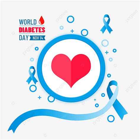 World Diabetes Day PNG Image, Blue Ring Ribbon World Diabetes Day ...