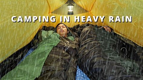 CAMPING HEAVY RAIN Relaxing In Cosy Tent Shelter SLEEPING With RAIN