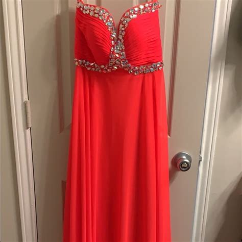 Xscape Dresses Xscape Neon Coral Prom Dress Poshmark