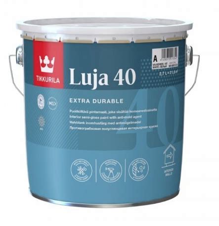 Краска покровная полуглянцевая Tikkurila Luja 40 базис А 9 л. (ID ...