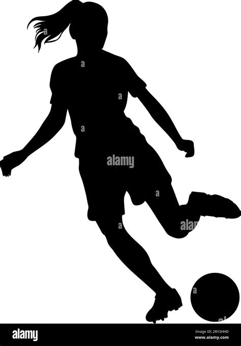 Woman Soccer Player Silhouette Vector Illustration Stock Vector Image