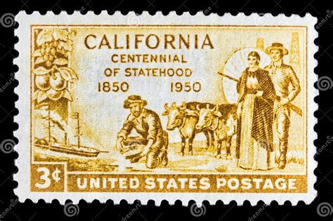 1950 3 Cent California Statehood Issue Centennial Stamp 997 United