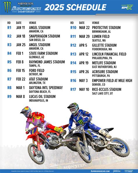 Supermotocross Regular Season Schedule Announced Mx Vice