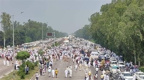 Haryana Farmers Block National Highway At Pipli Hold Rally Against