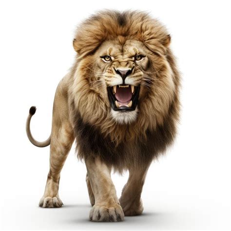 Premium Photo | Illustration perfect lion walking and roar isolation in an engaging way showcase