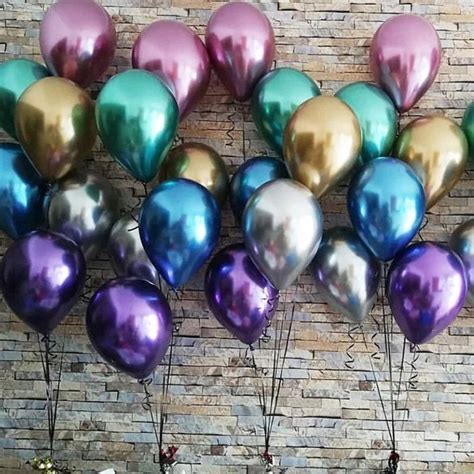 Balony chrome shiny glossy platynowe 10 szt somgo Przyjęcia i