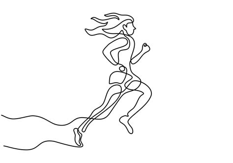 Continuous line drawing of running man minimalism design of person run ...