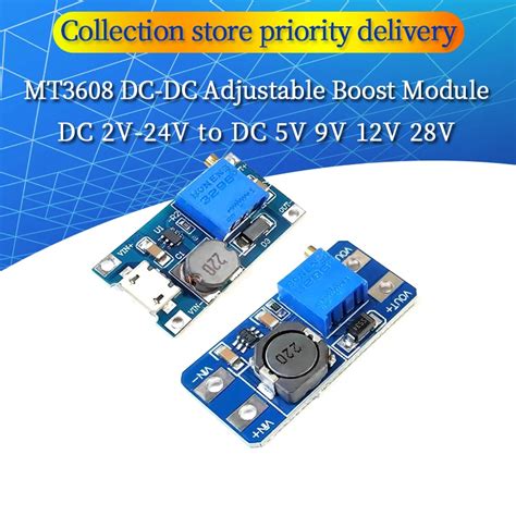 MT3608 DC DC Adjustable Boost Module 2A Boost Plate Step Up Module With