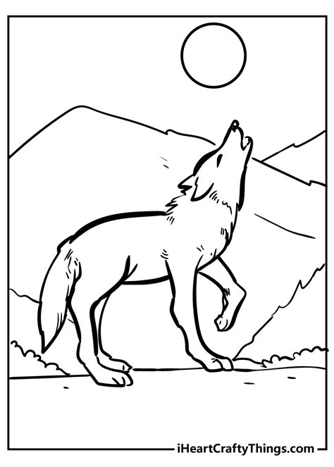 Wolf Howling Coloring Pages For Adults