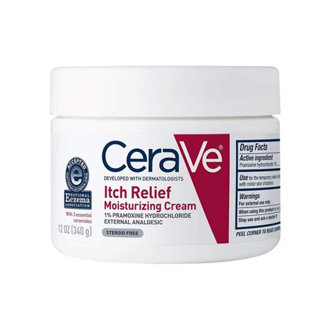 CeraVe Itch Relief Moisturizing Cream External Analgesic Steriod Free