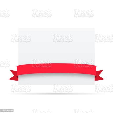 Red Ribbon On Blank White Label Design Elements Stock Illustration