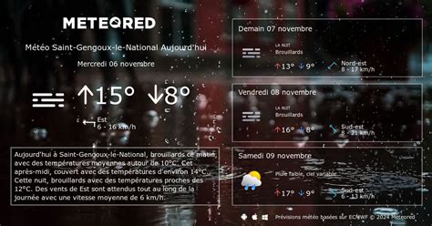 Météo Saint Gengoux le National heure par heure tameteo Meteored