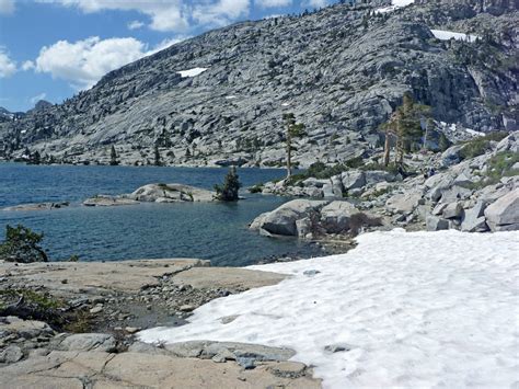 Snow by Lake Aloha: Glen Alpine Trail, Lake Tahoe, California