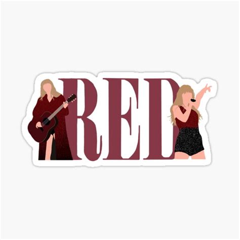 Taylor Swift Red Eras Tour Art Sticker For Sale By Nerfie Redbubble