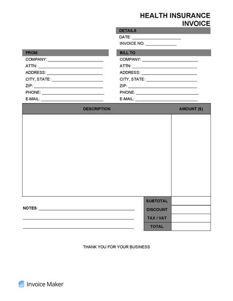 Medical Invoice Template Invoice Maker