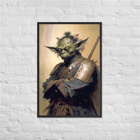 Samurai Yoda Framed Poster, Star Wars Yoda in Japanese Samurai Armor ...