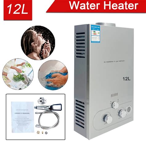 SUDEG 12L Min Tankless Hot Water Heater Propane LPG Gas Instant With Shower Head Kit Walmart