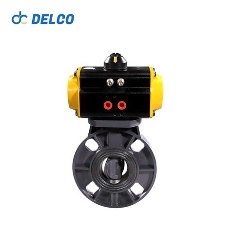 Pneumatic Plastic Pvc Butterfly Valves With Fluorine Lined Motorized