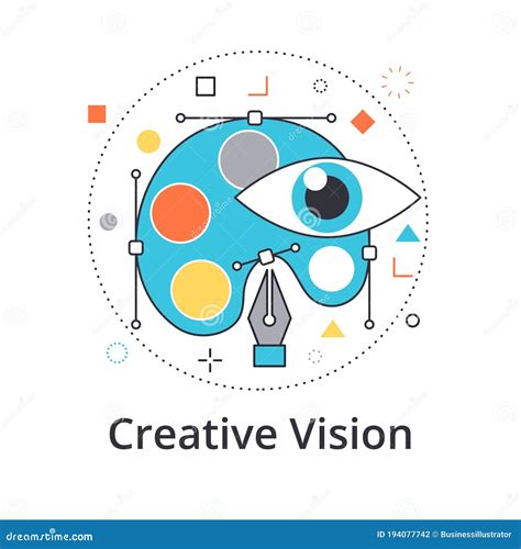 Concept Of Creative Vision In Flat Line Design Icon In Trend Style