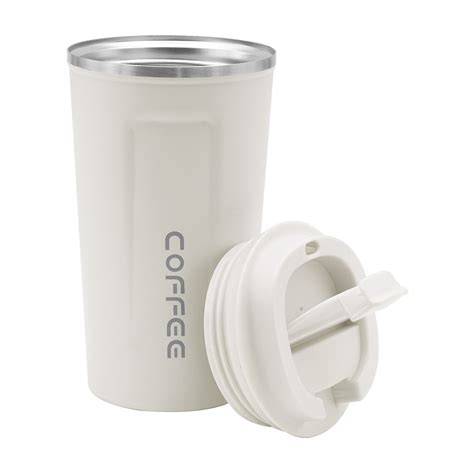 Vaso T Rmico De Ml Acero Inoxidable Con Tapa Herm Tica Blanco