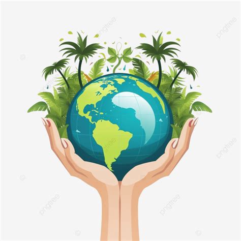 Happy Earth Day Banner Illustration Palms Holding Small Earth Earth