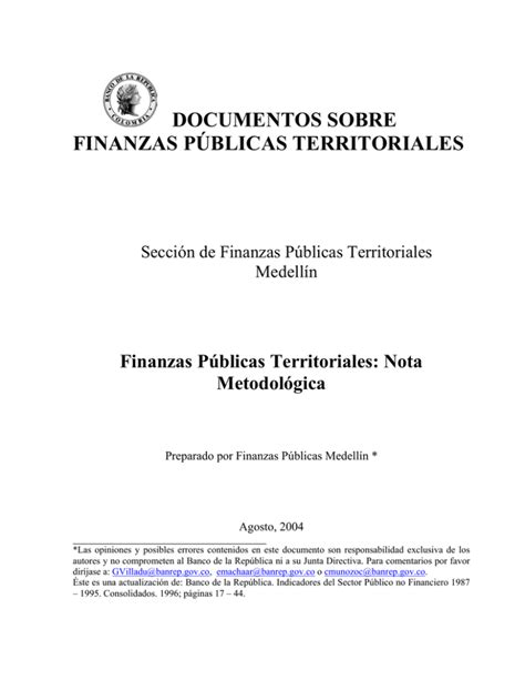 Documentos Sobre Finanzas P Blicas Territoriales