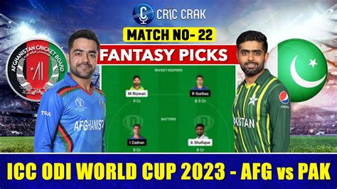 🔴live Icc Odi World Cup 2023 Pak Vs Afg Dream11 Team Pakistan Vs