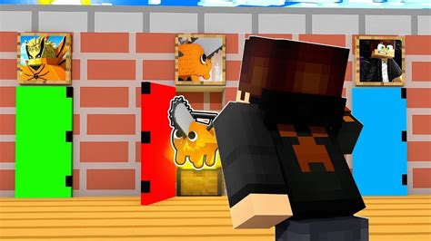 NÃO ESCOLHA A PORTA ERRADA dos ANIMES 𝗡𝗢 Minecraft Pocket Edition Ine