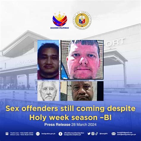 Sex Offenders Still Coming Despite Holy Week Seaqson Bureau Of Immigration Philippines
