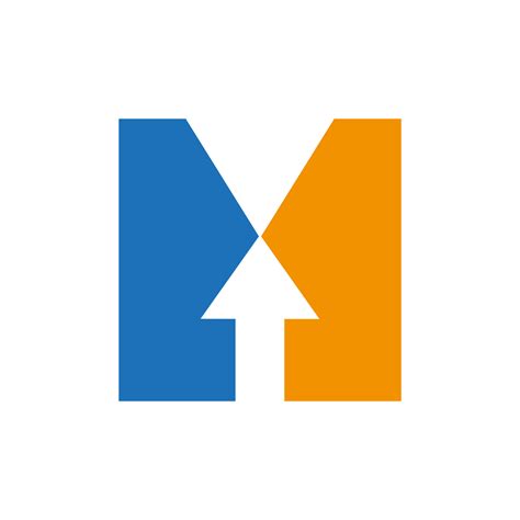 Letter M Financial Logo With Growth Arrow Design Accounting Element