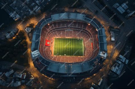 Premium AI Image | aerial view of the stadium at night