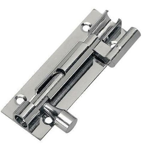 3 75mm Necked Sliding L Cranked Chrome Door Bolt Shoot Security Gate