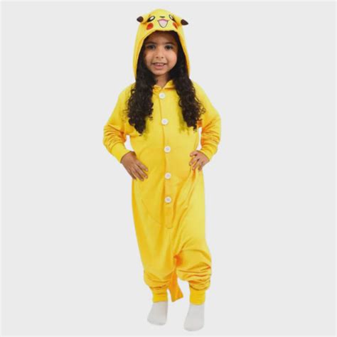 Pikachu Kigurumi Macac O Pijama Roupa Fantasia Cosplay Ver O Infantil