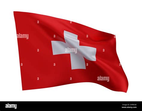 3d Illustration Flag Of Switzerland Swiss High Resolution Flag Isolated Against White