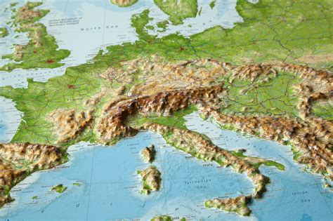 Raised Relief Map Europe As 3d Map - United States Map